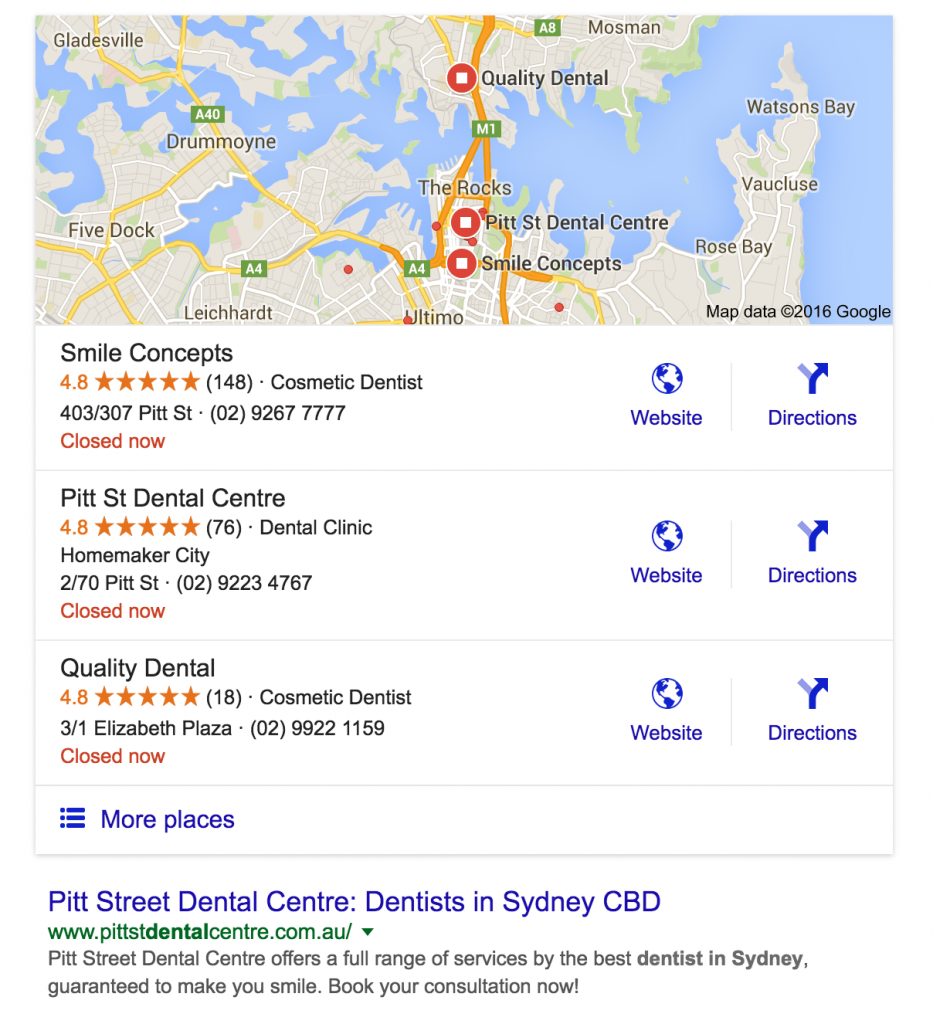 Example of local Search results