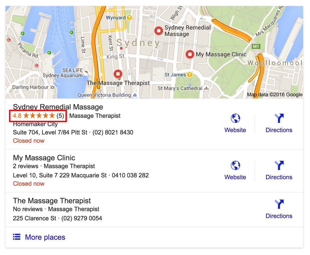 Second example of the influence of reviews