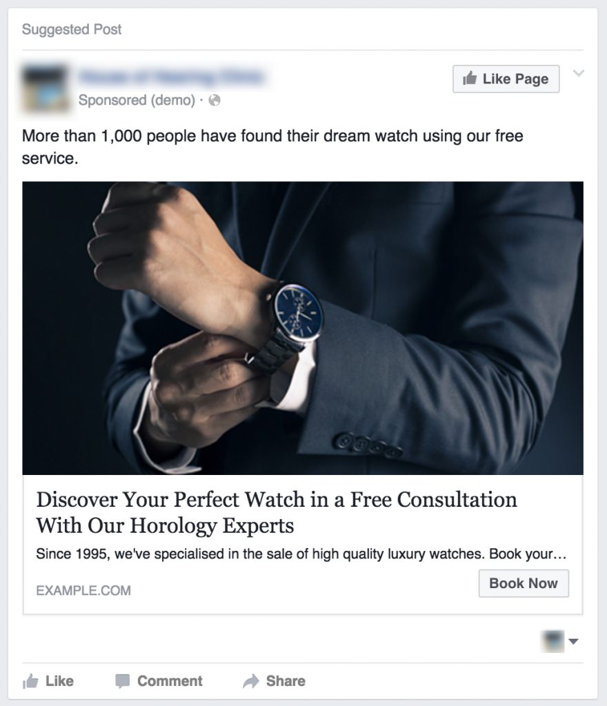 The Final result of our Facebook Ad