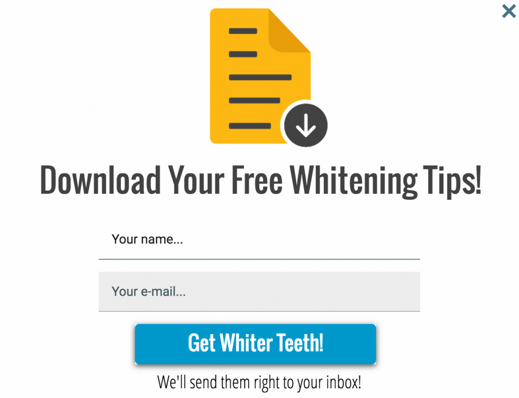 teeth whitening content offer